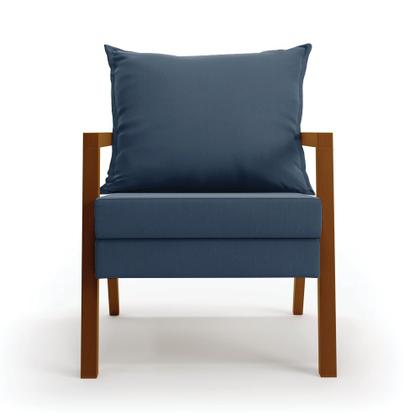 Imagem de Kit 02 Poltronas Alice Suede Base de Madeira - D'Rossi