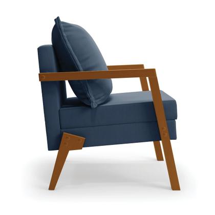 Imagem de Kit 02 Poltronas Alice Suede Base de Madeira - D'Rossi