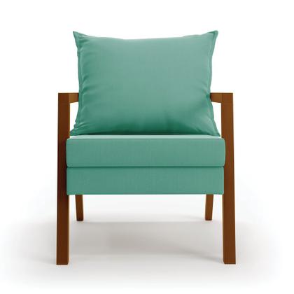 Imagem de Kit 02 Poltronas Alice Suede Base de Madeira - D'Rossi