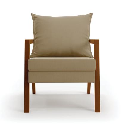 Imagem de Kit 02 Poltronas Alice Suede Base de Madeira - D'Rossi