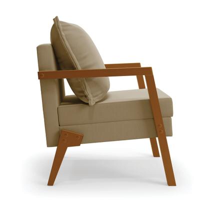 Imagem de Kit 02 Poltronas Alice Suede Base de Madeira - D'Rossi