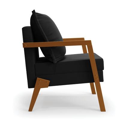 Imagem de Kit 02 Poltronas Alice Suede Base de Madeira - D'Rossi