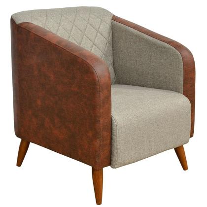 Imagem de Kit 02 Poltronas Cadeira Decorativa Sala Estar Silmara Linho Compose - Montanaris Decor