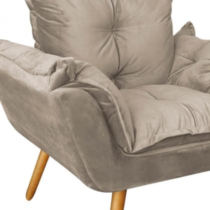 Imagem de Kit 02 Poltronas Cadeira Fatte Confort Recepção Sala de Jantar Escritório Suede Fendi - Ahazzo Móveis