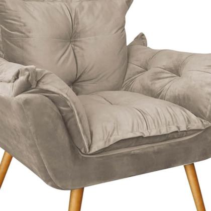 Imagem de Kit 02 Poltronas Cadeira Fatte Confort Recepção Sala de Jantar Escritório Suede Fendi - Ahazzo Móveis