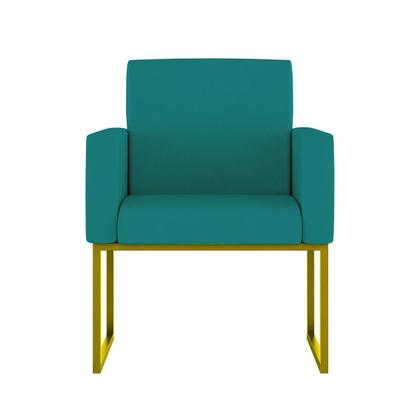 Imagem de Kit 02 Poltronas com Base de Ferro Dourado Reforçada Balaqui