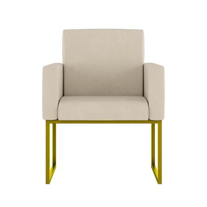 Imagem de Kit 02 Poltronas com Base de Ferro Dourado Reforçada Balaqui