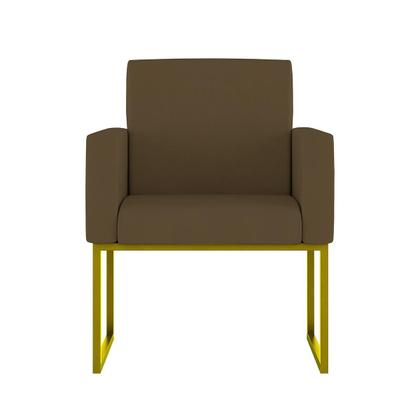 Imagem de Kit 02 Poltronas com Base de Ferro Dourado Reforçada Balaqui