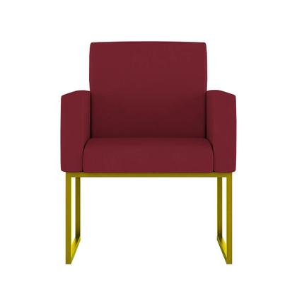Imagem de Kit 02 Poltronas com Base de Ferro Dourado Reforçada Balaqui