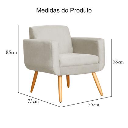 Imagem de Kit 02 Poltronas Cristal Requinte Suede Cores - S.A Móveis