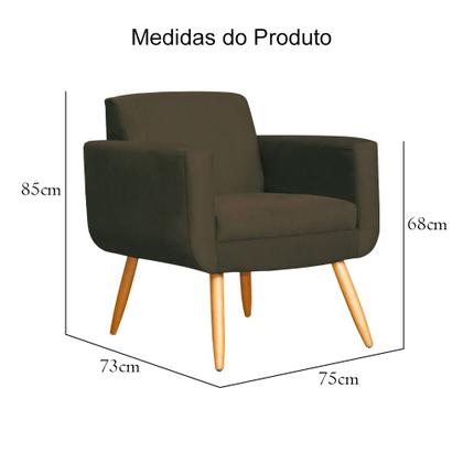 Imagem de Kit 02 Poltronas Cristal Requinte Suede Cores - S.A Móveis