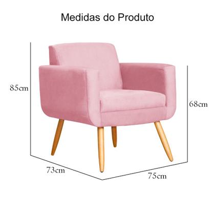 Imagem de Kit 02 Poltronas Cristal Requinte Suede Cores - S.A Móveis