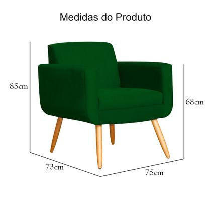 Imagem de Kit 02 Poltronas Cristal Requinte Suede Cores - S.A Móveis