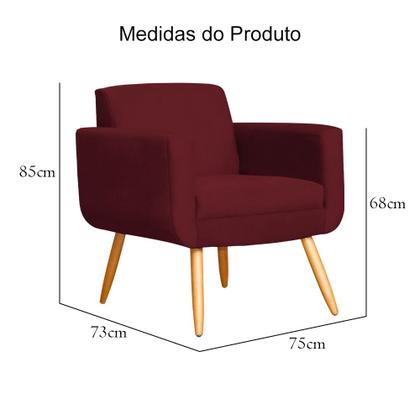 Imagem de Kit 02 Poltronas Cristal Requinte Suede Cores - S.A Móveis