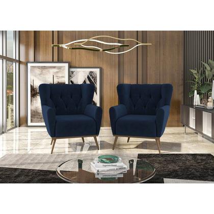 Kit 02 Poltronas Decoraçao Recepçao Pes Madeira TCA 948 GM Milani Store - Molufan Imagem de Kit 02 Poltronas Decoraçao Recepçao Pes Madeira TCA 948 GM Milani Store