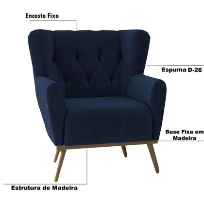 Kit 02 Poltronas Decoraçao Recepçao Pes Madeira TCA 948 GM Milani Store - Molufan Imagem de Kit 02 Poltronas Decoraçao Recepçao Pes Madeira TCA 948 GM Milani Store