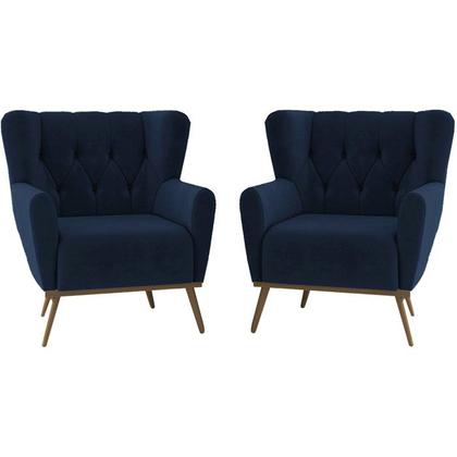 Kit 02 Poltronas Decoraçao Recepçao Pes Madeira TCA 948 GM Milani Store - Molufan Imagem de Kit 02 Poltronas Decoraçao Recepçao Pes Madeira TCA 948 GM Milani Store