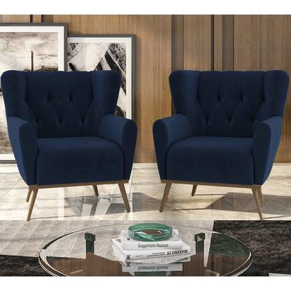 Kit 02 Poltronas Decoraçao Recepçao Pes Madeira TCA 948 GM Milani Store - Molufan Imagem de Kit 02 Poltronas Decoraçao Recepçao Pes Madeira TCA 948 GM Milani Store