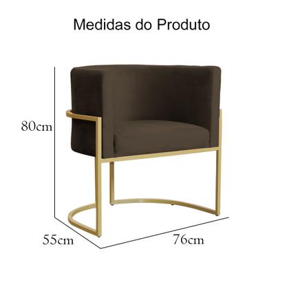 Imagem de Kit 02 Poltronas Decorativa Luana Luxo Veludo Cores - S.A Móveis