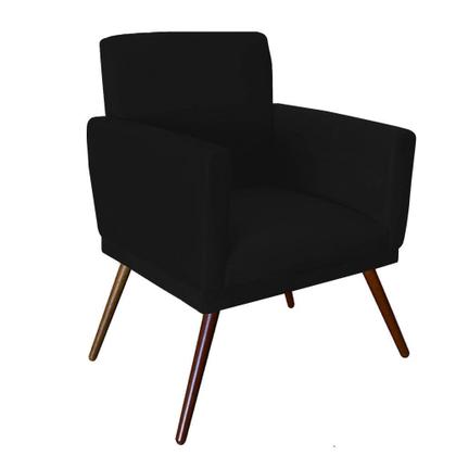 Imagem de Kit 02 Poltronas Decorativa Nina Rodapé Suede Preto - SA Móveis