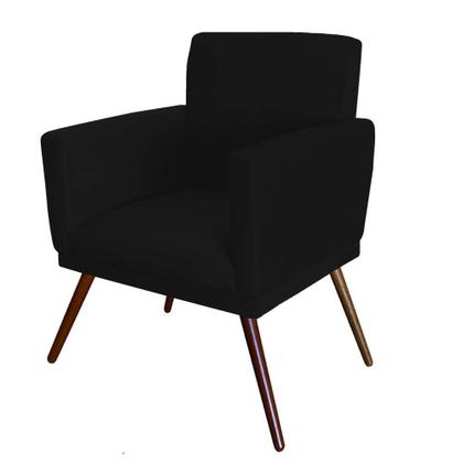 Imagem de Kit 02 Poltronas Decorativa Nina Rodapé Suede Preto - SA Móveis