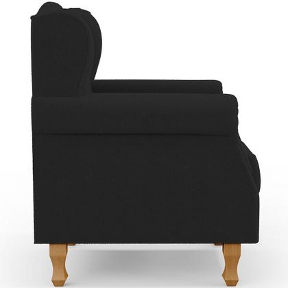 Imagem de Kit 02 Poltronas Decorativa Para Sala De Estar Yara P02 Bouclê Preto - Lyam Decor