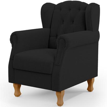 Imagem de Kit 02 Poltronas Decorativa Para Sala De Estar Yara P02 Bouclê Preto - Lyam Decor