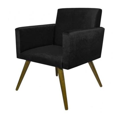 Imagem de Kit 02 Poltronas Decorativa Pés Palito Nina Napa Preto - SA Móveis