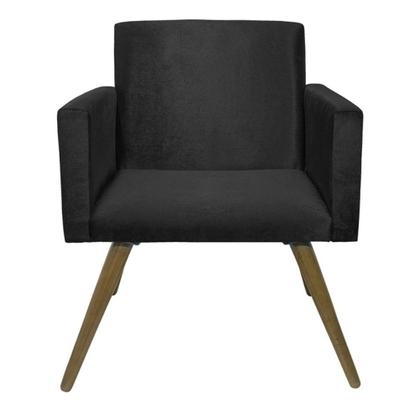 Imagem de Kit 02 Poltronas Decorativa Pés Palito Nina Napa Preto - SA Móveis