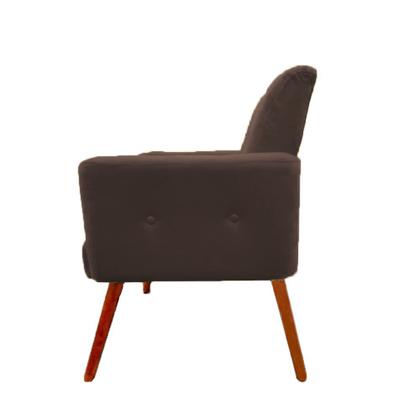 Imagem de Kit 02 Poltronas Decorativa Pés Palito Nina Plus Suede Marrom - DS Móveis
