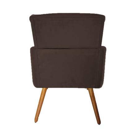 Imagem de Kit 02 Poltronas Decorativa Pés Palito Nina Plus Suede Marrom - DS Móveis