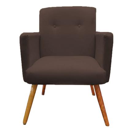 Imagem de Kit 02 Poltronas Decorativa Pés Palito Nina Plus Suede Marrom - DS Móveis