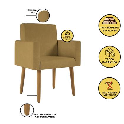 Imagem de Kit 02 Poltronas Decorativa Sala Oferta - Balaqui Decor Capuccino