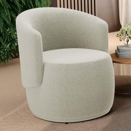 Imagem de Kit 02 Poltronas Decorativas Aisha Orgânica Bouclê Bege - Desk Design