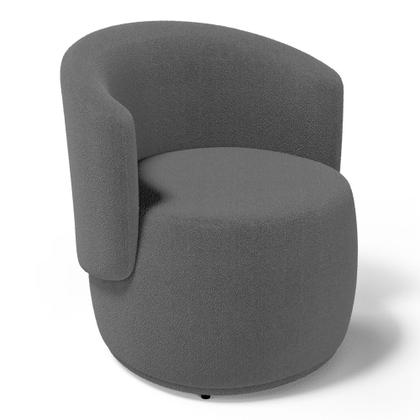 Imagem de Kit 02 Poltronas Decorativas Aisha Orgânica Bouclê Cinza Escuro - Desk Design