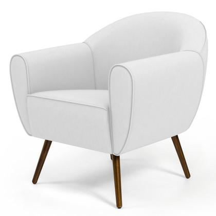 Imagem de Kit 02 Poltronas Decorativas com Pés Palito Nina Corano Branco C-12 - Lyam Decor