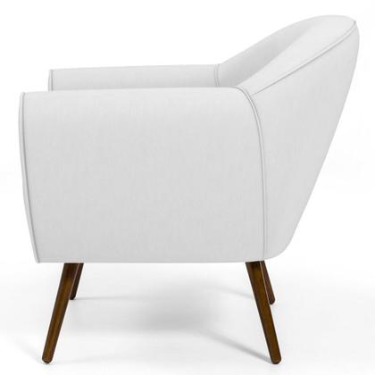 Imagem de Kit 02 Poltronas Decorativas com Pés Palito Nina Corano Branco C-12 - Lyam Decor