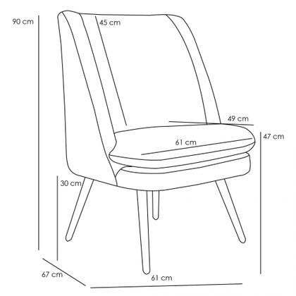 Imagem de Kit 02 Poltronas Decorativas Fixa Pés Palito Pérsia D02 Linho Bege C-107 - Lyam Decor