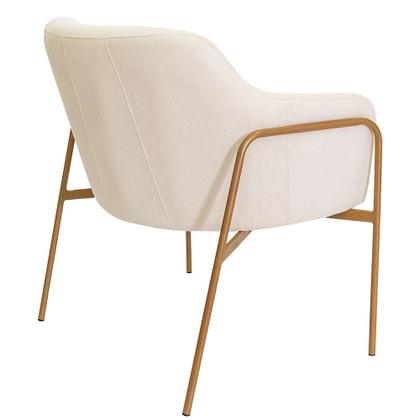 Imagem de Kit 02 Poltronas Decorativas Jade Base Aço Ouro Fosco Bouclé Off White - Nexta Casa