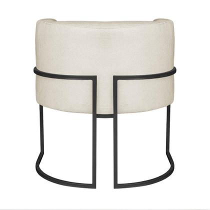 Imagem de Kit 02 Poltronas Decorativas Luna Base de Ferro Preto Linho Bege