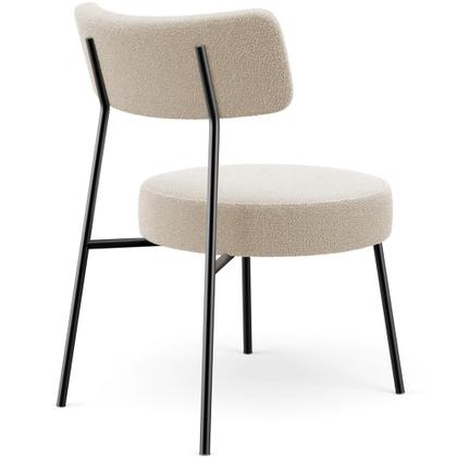 Imagem de Kit 02 Poltronas Decorativas Para Sala De Estar Base Fixa Londres L02 Bouclê Creme - Lyam