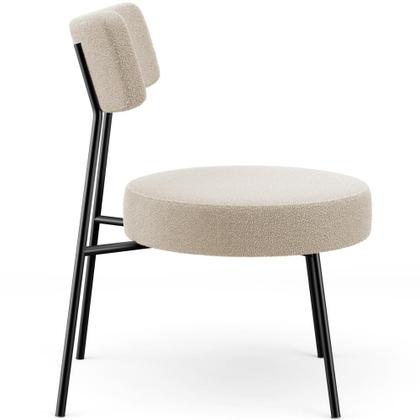 Imagem de Kit 02 Poltronas Decorativas Para Sala De Estar Base Fixa Londres L02 Bouclê Creme - Lyam