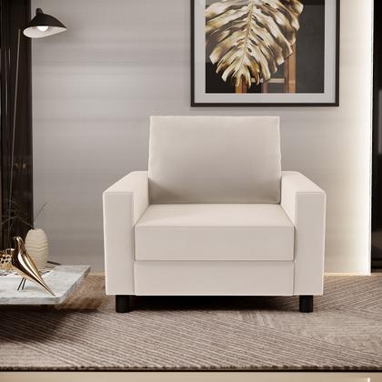 Imagem de Kit 02 Poltronas Decorativas Para Sala De Estar E Recepção Malta L02 Suede Bege - Lyam Decor