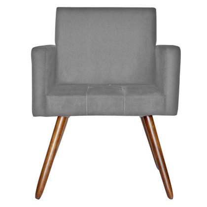 Imagem de Kit 02 Poltronas Decorativas Pés Palito Nina Matelasse Suede Cinza - DS Estofados