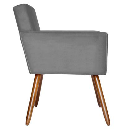 Imagem de Kit 02 Poltronas Decorativas Pés Palito Nina Matelasse Suede Cinza - DS Estofados