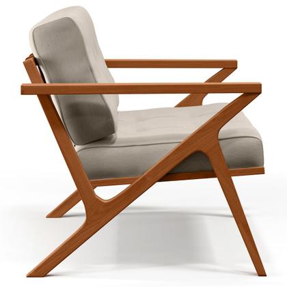 Imagem de Kit 02 Poltronas Decorativas Sala de Estar com Cintas de Corano Laís B04 Linho Cru - Lyam Decor