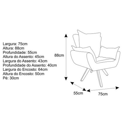 Imagem de Kit 02 Poltronas e Puff Fenzzi Base Giratória de Madeira Suede Verde - DAMAFFÊ MÓVEIS