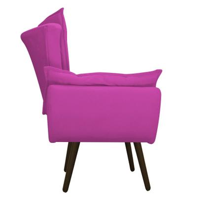 Imagem de Kit 02 Poltronas e Puff Fenzzi Palito Tabaco Sala de Estar Recepção Suede Pink - DAMAFFÊ MÓVEIS