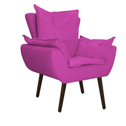 Imagem de Kit 02 Poltronas e Puff Fenzzi Palito Tabaco Sala de Estar Recepção Suede Pink - DAMAFFÊ MÓVEIS