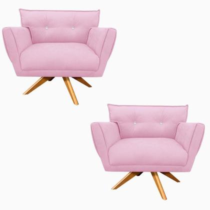 Imagem de Kit 02 Poltronas Giratória Anitta Strass Base